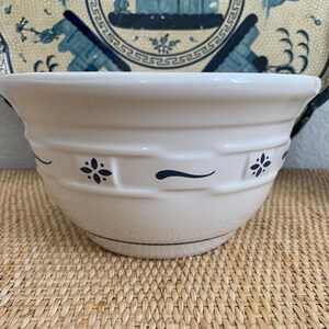 Longaberger Pottery Mixing Bowl: Classic Blue Woven Traditions, 7.75&quot;