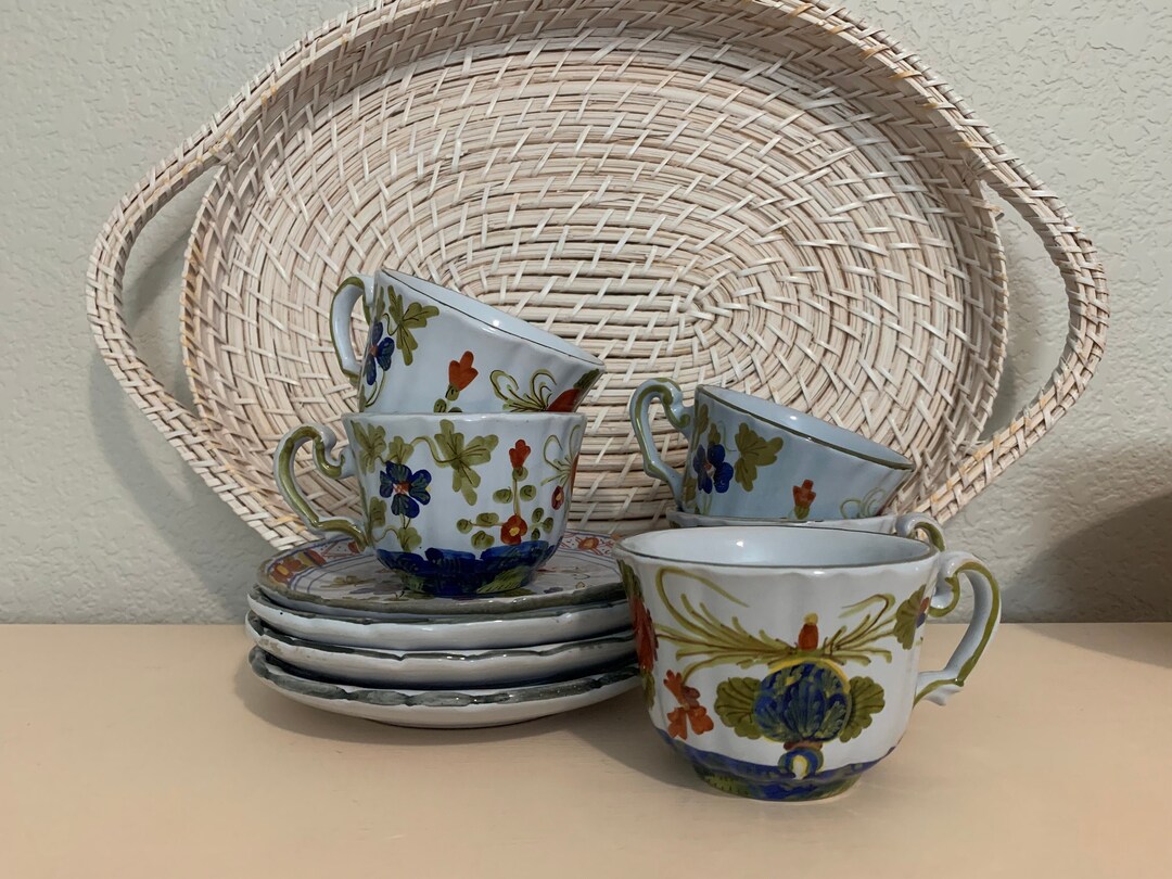 5 AMM Faenza Garofano Blue Carnation Italian Pottery 3 Etsy