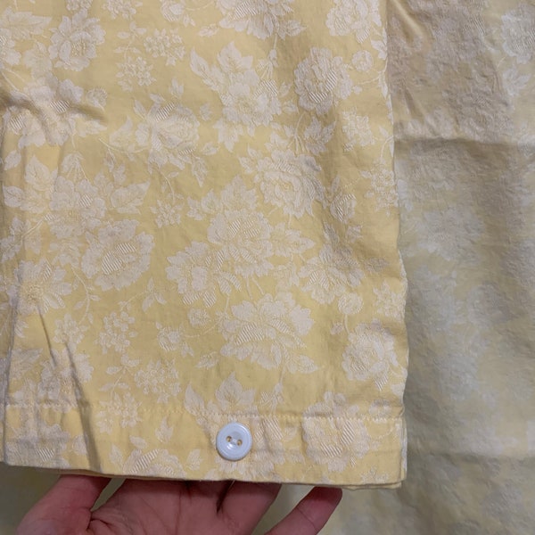 Yellow and White Damask Fabric Etsy