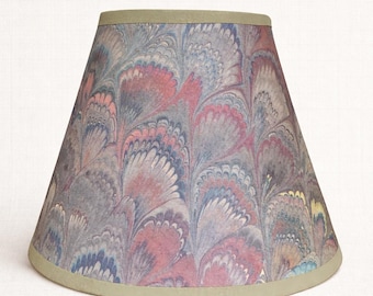 Vintage Feather Print Mini Lampshade | Designer Accent Shade 4" Spider Fit