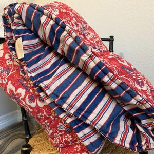 Ralph Lauren Red Floral Twin Comforter: French Provencal Bedding