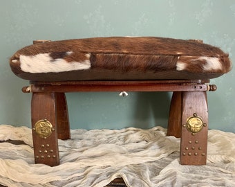 Cowhide Horse Saddle Chair| Bench| Egyptian Made