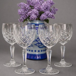Vintage Gorham Cherrywood Crystal Wine Goblets – Cut Glass, Starburst Base Stemware