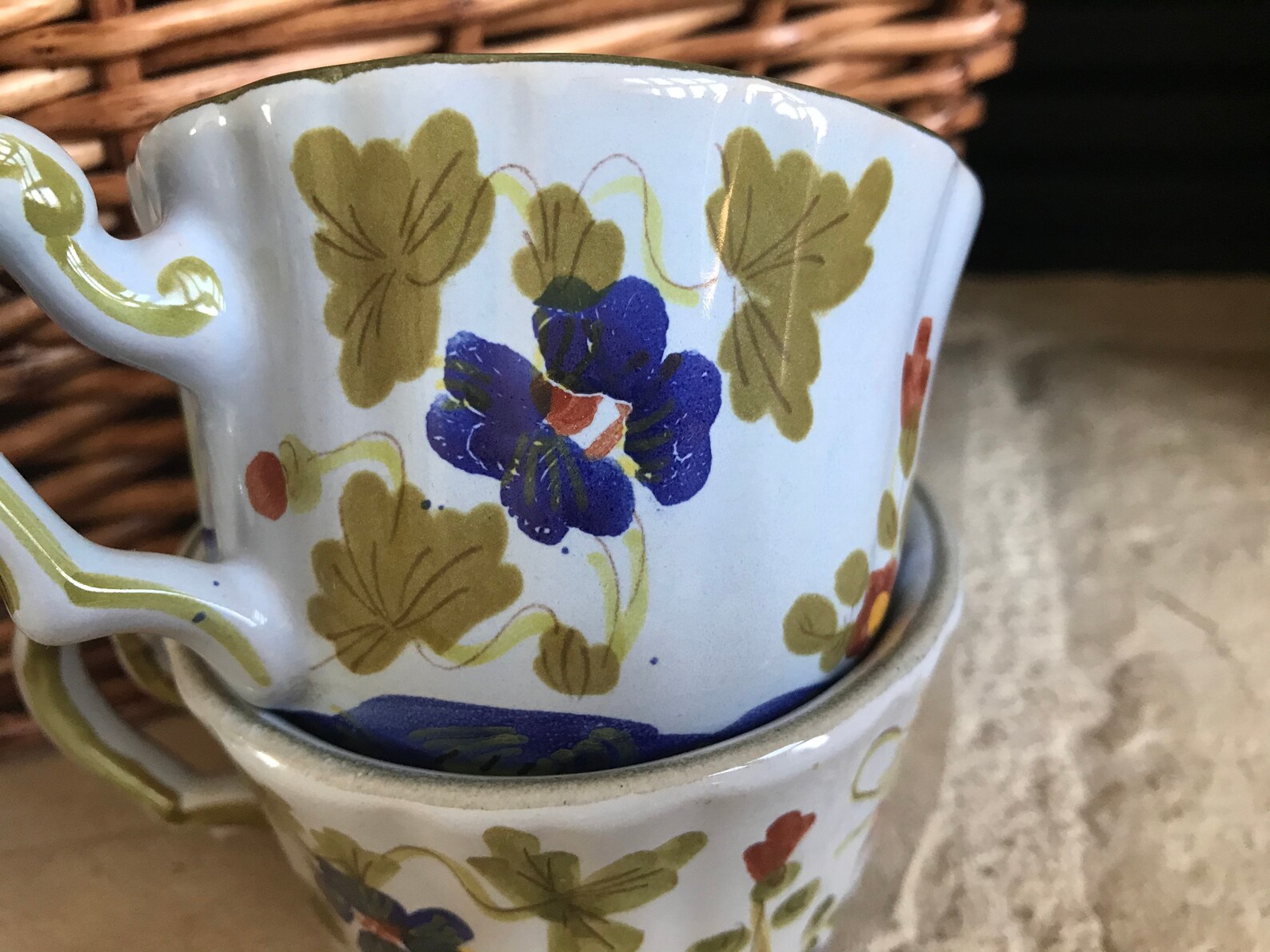 5 AMM Faenza Garofano Blue Carnation Italian Pottery Etsy