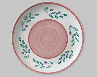 Caleca Pink Garland Dinner Plates Set of 5 | Hand Painted Italian Pottery | 10.5" Floral Plates | Made in Italy Tableware