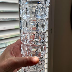 French Crystal Vase|by Cristal D&#39;Arques Ancenis|1970s|Hand Blown Glass|8&quot;tall