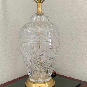 VTG Crystal Lamp|French Style Cut Crystal|Lead Crystal|Made in W. Germany|21&#39;height|Crystal Table Lamps