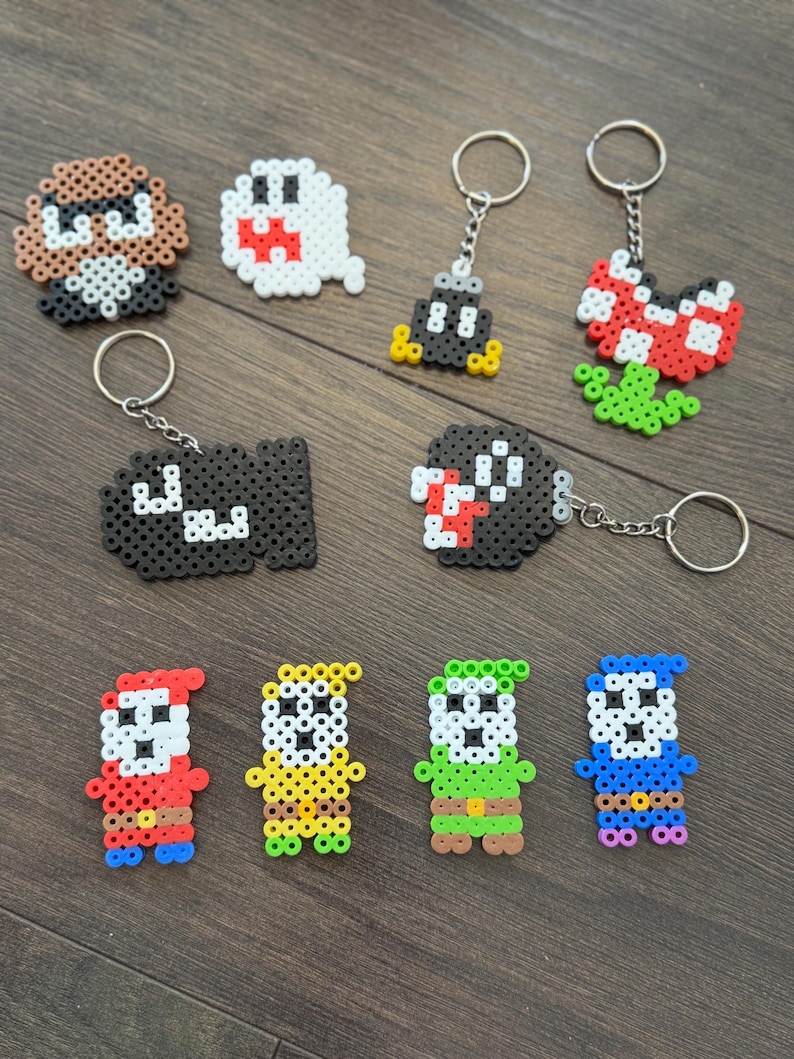 Super Mario Bros. Perler Beads Keychain Zipper Pull Handmade *FAST ...