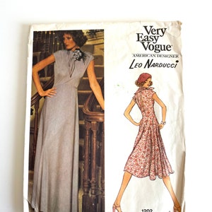 Vogue pattern by Leo Narducci, evening dress and scarf size 10, Vogue 1202