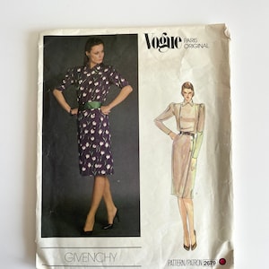 Givenchy dress pattern, Vogue Paris Original 2679, size 8