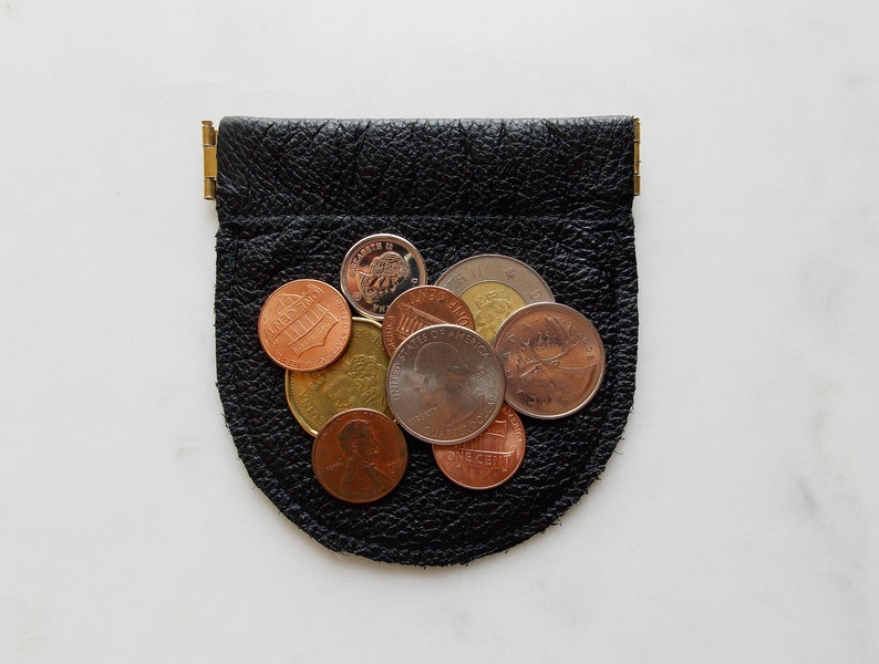 Leather change pouch made with water snake skin brown leather earbud case.
