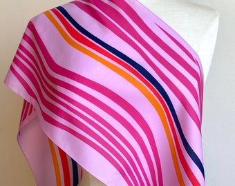Vintage Monique Martin Striped Scarf, 70s Italian Designer Deadstock