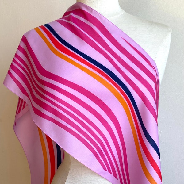 Monique Martin vintage scarf with stripes, made in Italy.