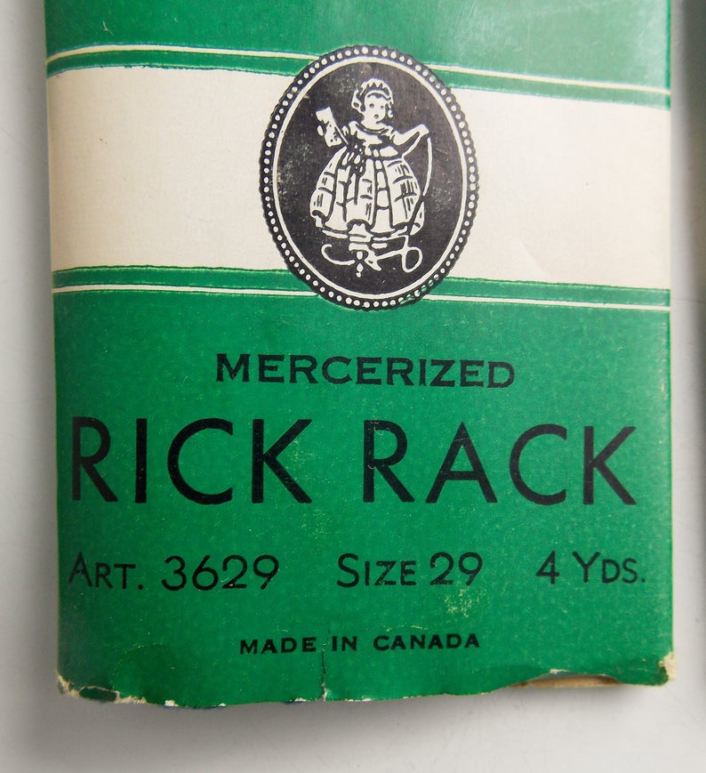 Vintage Rick Rack assorted trim original packaging 5 cards of 4 yards sewing accessories 20 yards scalloped trim.