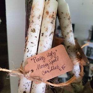 Pretty Ugly Spellwork Taper Candles Love Money Protection 11&quot; or 10&quot; Set of 2