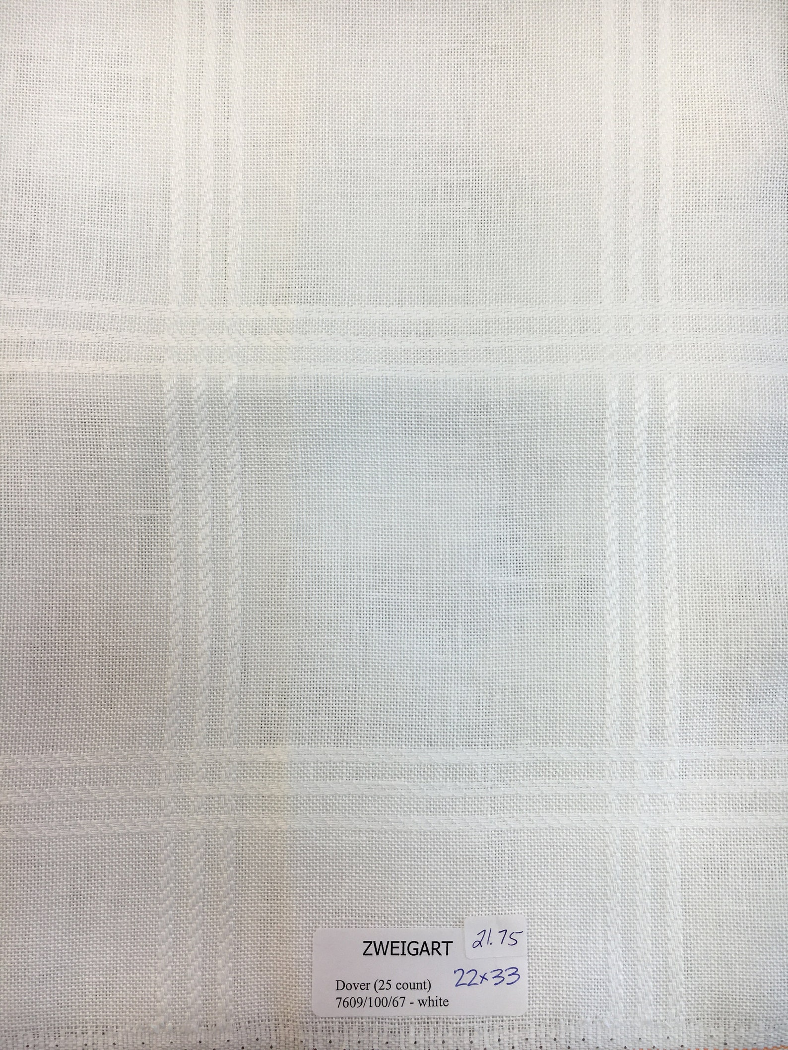 Zweigart Dover Linen 25 Count Cross Stitch Fabric Rare 22 x 33 | Etsy