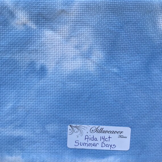 Zweigart Aida 14 Count Hand Dyed by Silkweaver Fabrics 18" x 28" Cross Stitch Zweigart Aida 14 Count Hand Dyed by Silkweaver Fabrics 18" x 28" Cross Stitch