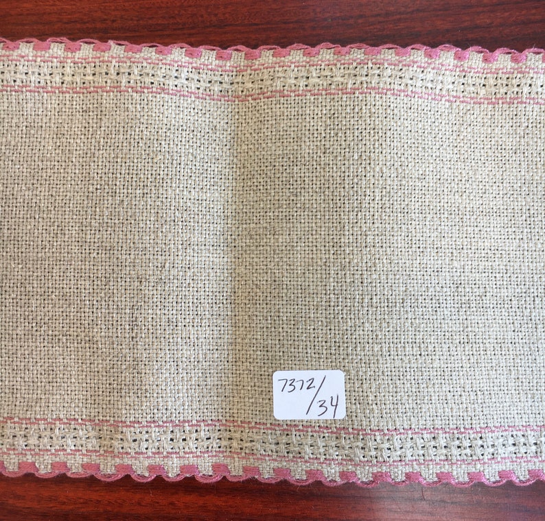 20count Cork Linen Cross Stitch Fabric NaturalRaw Stitched Modern