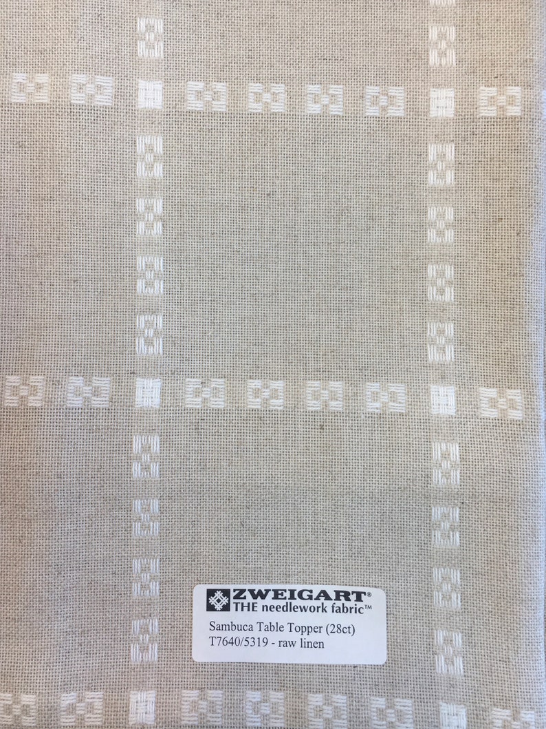 Zweigart Sambuca Raw Linen 28 Count Cross Stitch Fabric Table Runner or Table Topper RARE Natural Linen Stitch a design or use as is!