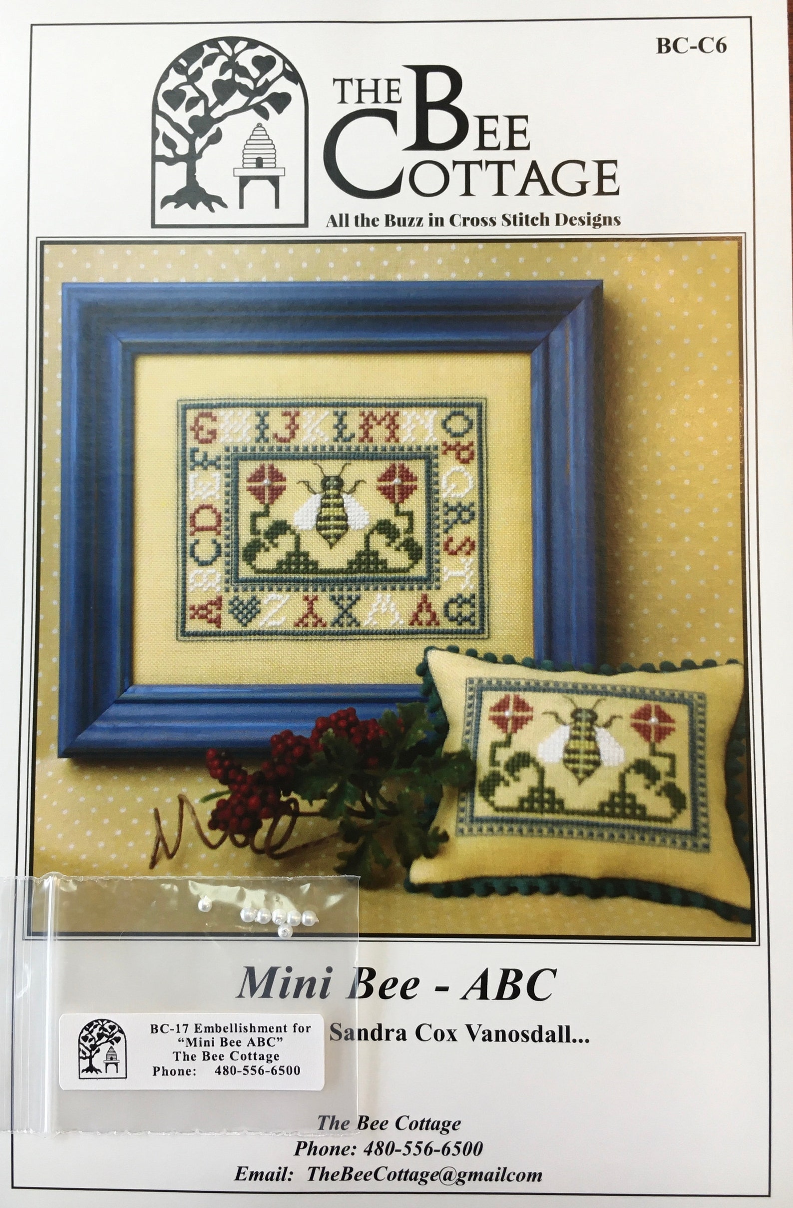 The Bee Cottage Counted Cross Stitch Patterns Bees Pin Cushion Etsy