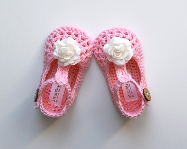 Infant Baby Booties Mary Jane Shoes Satin Slippers Ivory White Pink 12-18M