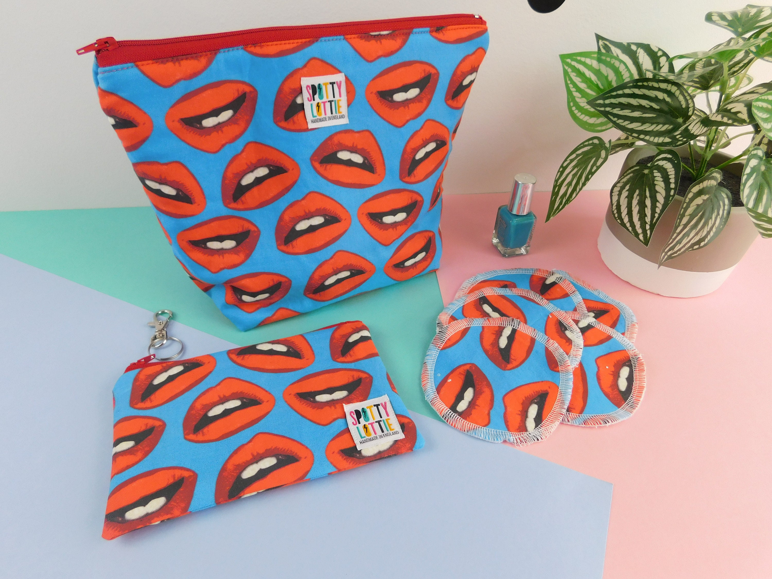 Make up Bag Cosmetic Bag Wash Bag Toiletry Bag Lunch Bag Lips | Etsy