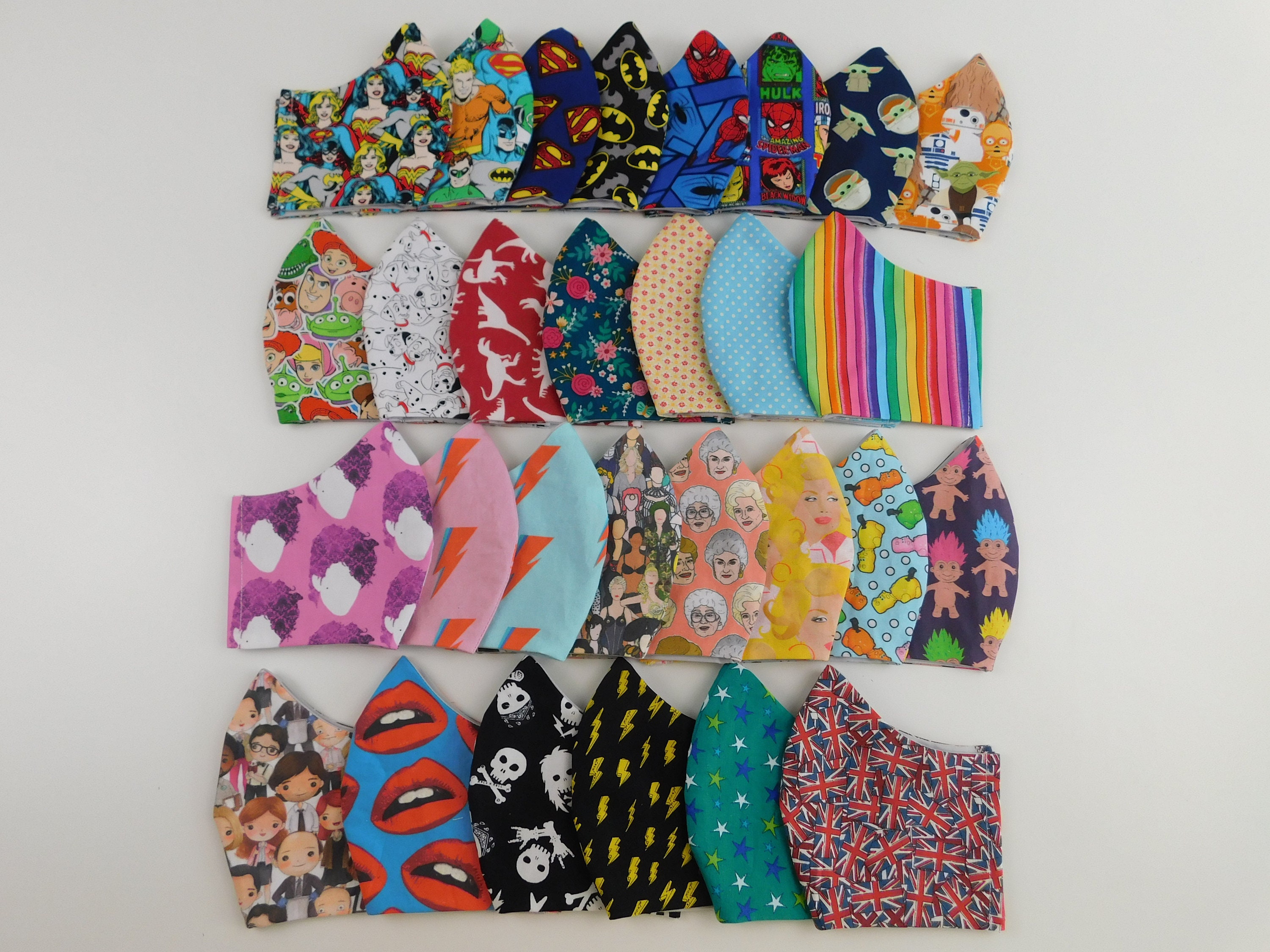 Cotton Face Mask with filter pocket. Various novelty prints, Reusable…