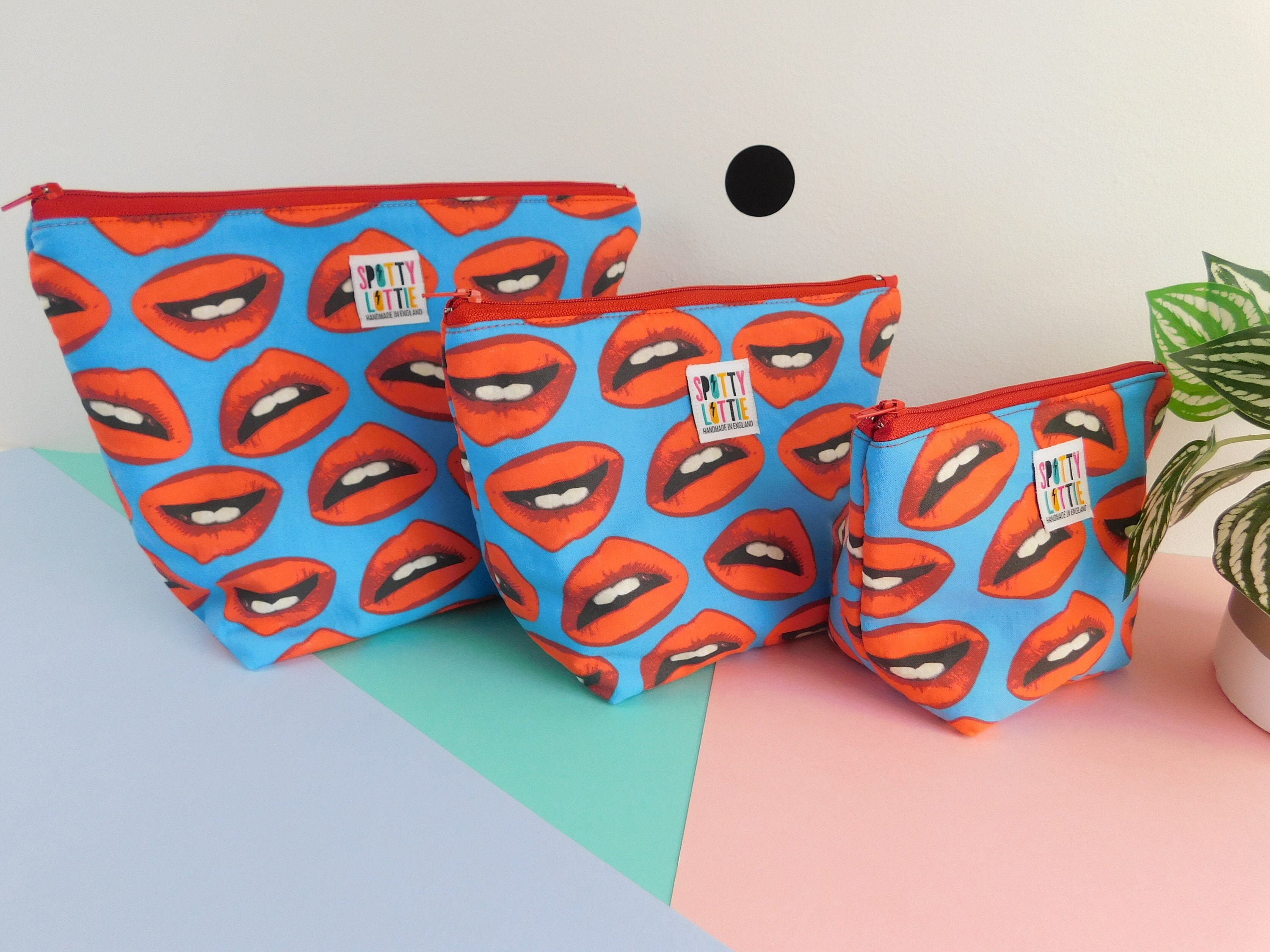 Make up Bag Cosmetic Bag Wash Bag Toiletry Bag Lunch Bag Lips Etsy