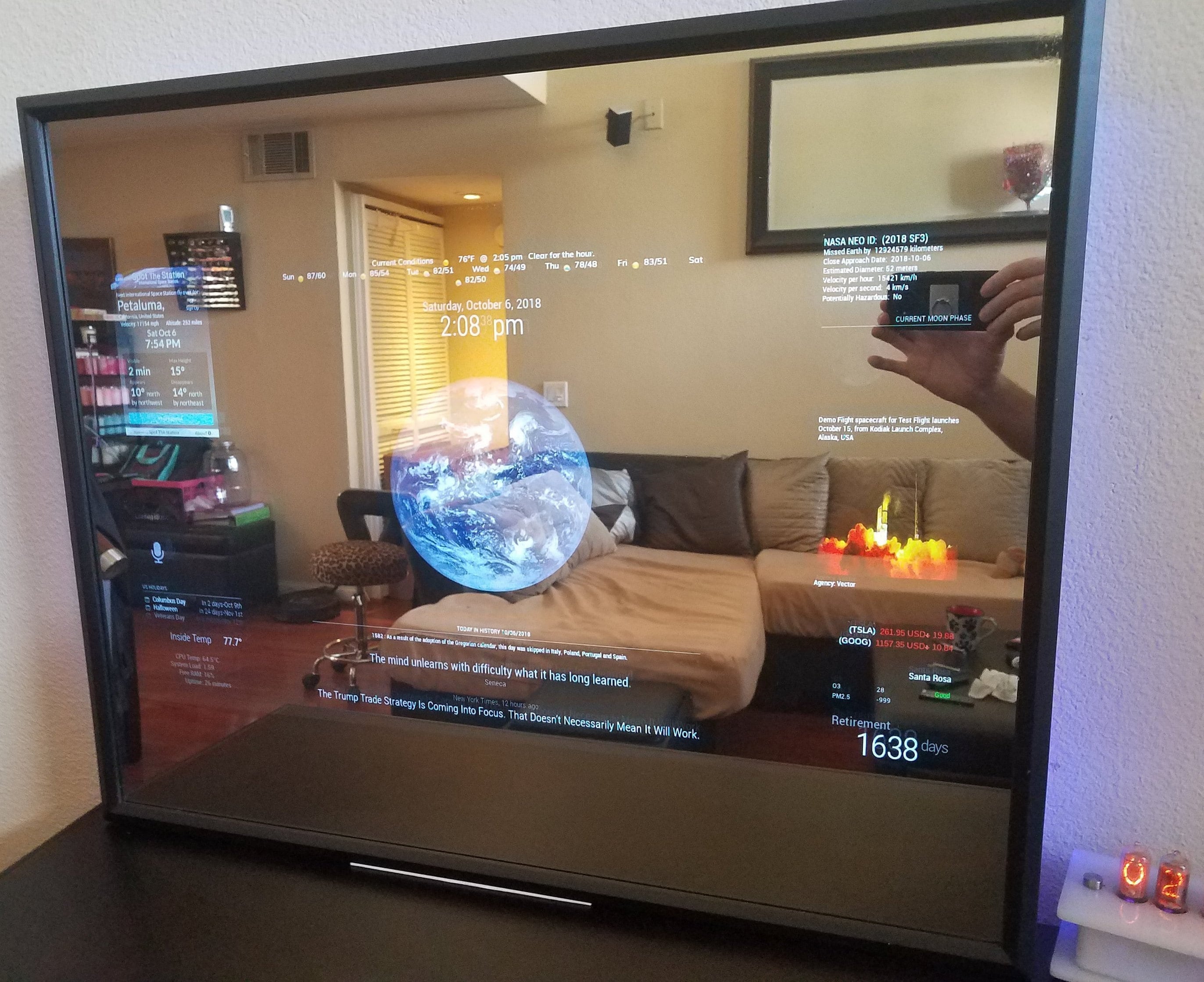 Alexa or Google Assistant Smart Mirror 32 HD Display in a 24 X 30