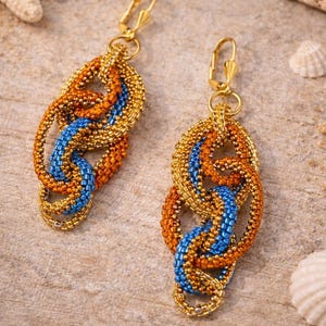 Circular Peyote Earrings Pattern L'Estate -  Tecnica Peyote circolare con Rocailles 15/0 e 11/0 e Delica Miyuki 11/0 - Tutorial pdf 1546