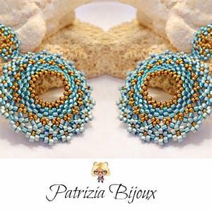 円形ペヨーテイヤリングパターン「Fiori di Mare」 - 15/0 ロカイユと11/0 ミユキデリカを使用した円形ペヨーテ技法チュートリアル pdf 1212