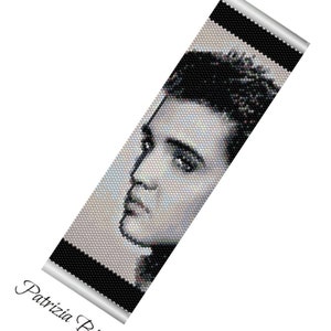 Peyote bracelet pattern, odd count, peyote pattern, stitch pattern, pdf file, pdf pattern Elvis Presley 818 Tutorial pdf