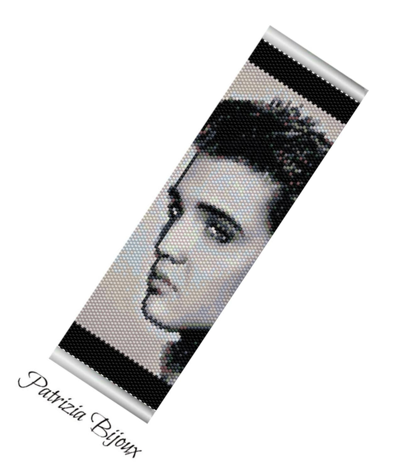 Peyote bracelet pattern, odd count, peyote pattern, stitch pattern, pdf file, pdf pattern Elvis Presley 818 Tutorial pdf
