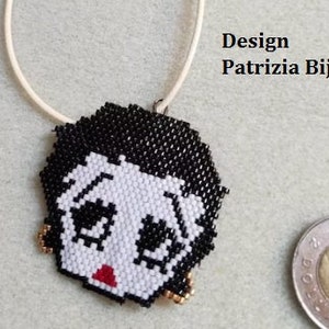 Peyote pattern - Earrings or Pendant Betty Boop - Brick stitch technique with Delica Miyuki 11/0 - Patterns 1468 Tutorial pdf