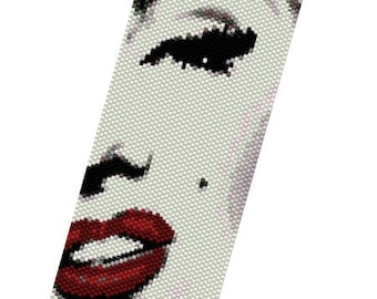 Peyote bracelet pattern, odd count, peyote pattern, stitch pattern, pdf file, pdf pattern Marilyn Monroe 012 Tutorial pdf