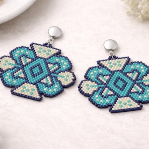 2 Schemi Peyote Brick Stitch - Freeform Earrings - Delica Miyuki 11/0 - Pattern 3508 Tutorial pdf