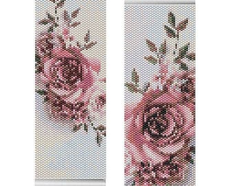 Peyote bracelet patterns mod. Fantasy Flowers - Odd Peyote with Delica Miyuki 11/0 - Pattern Fantasy Flowers 897 - 2 Tutorial pdf