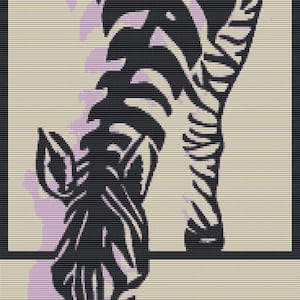 2 Large Peyote and Loom Patterns - Zebra Tapestry - 5 Colors Delica Miyuki 11/0 - Pattern 3023 Tutorial PDF