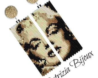 Patrón de peyote - Pendientes Marilyn Monroe - Técnica de peyote peculiar con Delica Miyuki 11/0 - Patrones 495 Tutorial en PDF