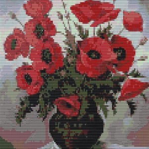 2 Patterns Peyote and Loom - Pattern Flowers Poppies Picture - Delica Miyuki 11/0 - Pattern 829