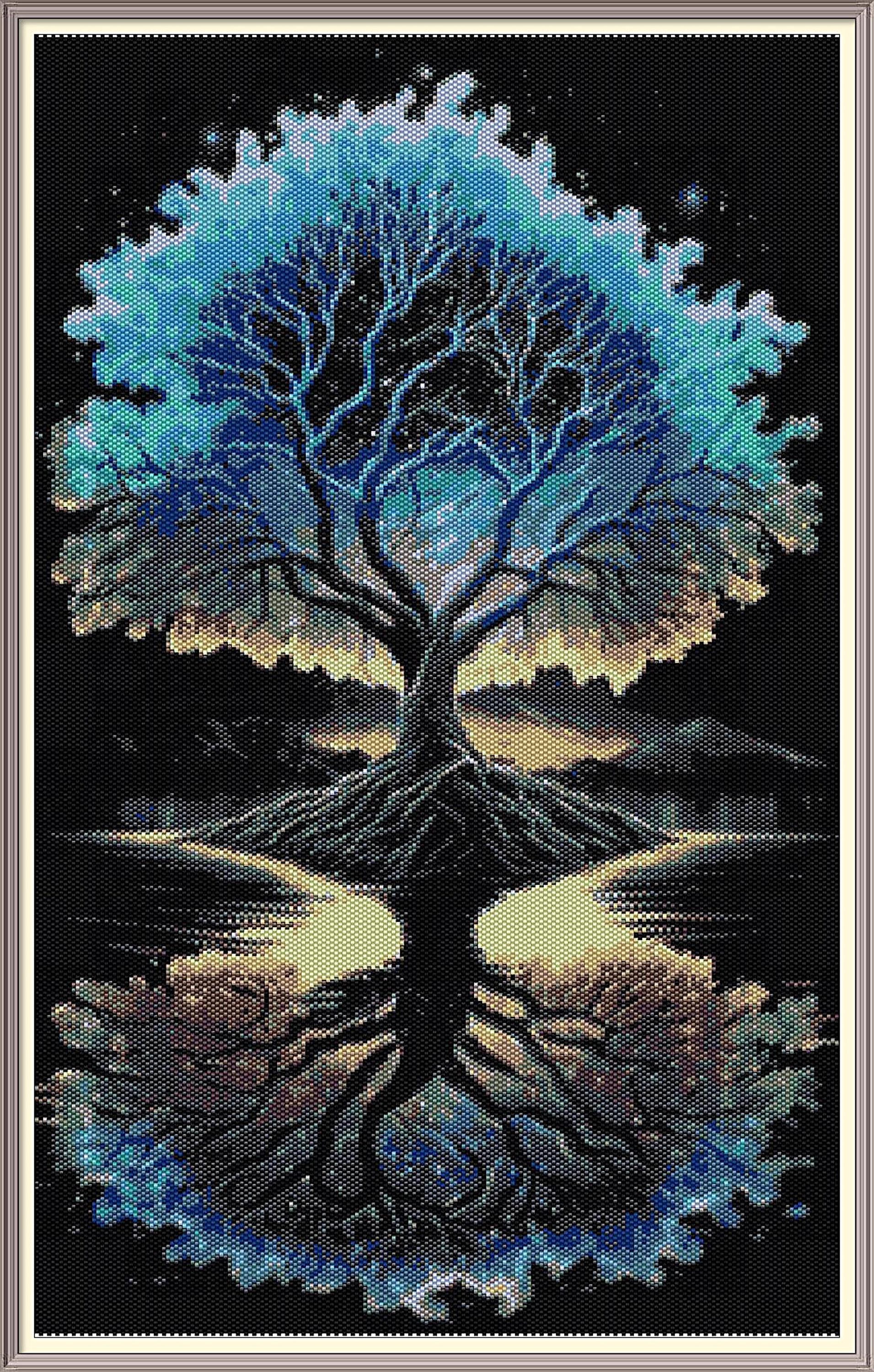 2 Peyote and Loom Patterns - Tree of Life Landscape / Tapestry - 22 ...