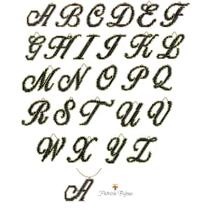 Ideia para presente de Natal - Padrão de ponto de tijolo peiote Iniciais Pingente de nome Todos os alfabetos - Delica Miyuki 11/0 - Tutorial pdf