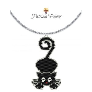 Peyote brick stitch pattern Cat pendant - Delica Miyuki 11/0 - Tutorial pdf 1170