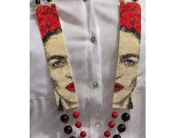 Peyote bracelet pattern mod. Fantasy Frida Inspirations - Odd Peyote with Delica Miyuki 11/0 - Pattern 516 Tutorial pdf