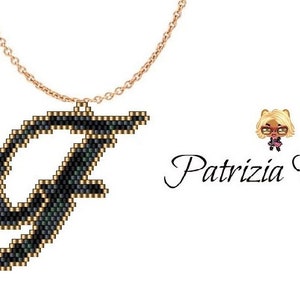 Chistmas Gift Idea - Peyote Brick Stitch Pattern Initials Name Pendant ...