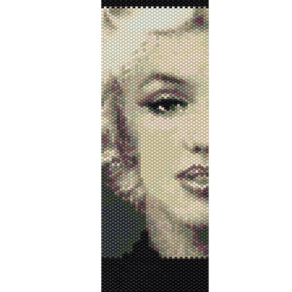 Peyote cuff stitch bracelet Marilyn Monroe - Delica beads Miyuki 11/0 - Maxi Bracelet peyote tapestry - Pattern 761 Tutorial pdf