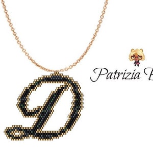 Padrão de ponto de tijolo peiote Pingente com letra inicial D - Delica Miyuki 11/0 - Tutorial pdf