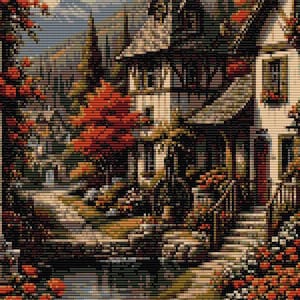 2 Peyote and Loom Patterns - Landscape / Tapestry - 23 colors - Delica Miyuki 11/0 - Pattern 3051 Tutorial pdf