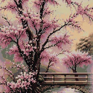 2 Peyote and Loom Patterns - Japanese Landscape / Tapestry - 23 colors - Delica Miyuki 11/0 - Pattern 3060 Tutorial pdf