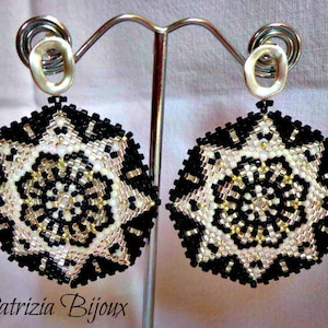 Tutorial &quot;Silver Stars&quot; Pendant Earrings - Circular Peyote Rocailles and Delica Miyuki Technique Tutorial pdf